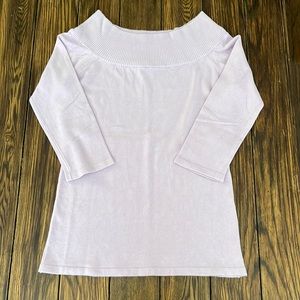 Jalouze lilac off the shoulder 3/4 sleeve sweater